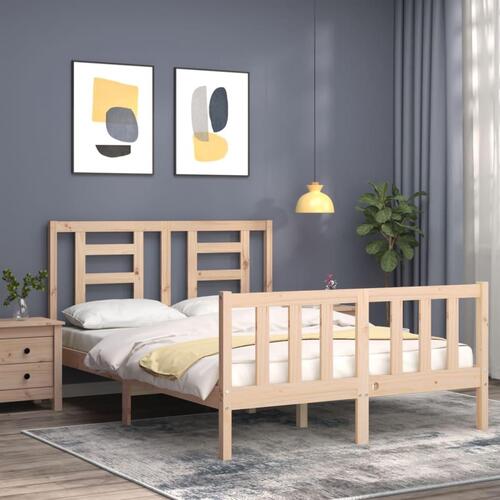 Sengeramme med sengegavl Small Double massivt træ