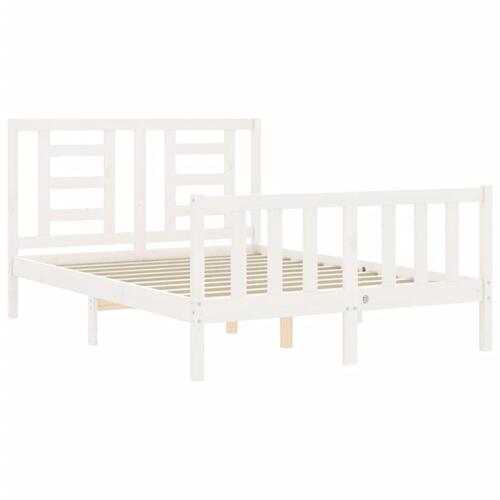Sengeramme uden madras 140x190 cm massivt fyrretræ hvid