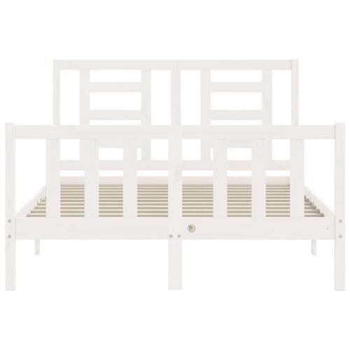 Sengeramme uden madras 140x190 cm massivt fyrretræ hvid