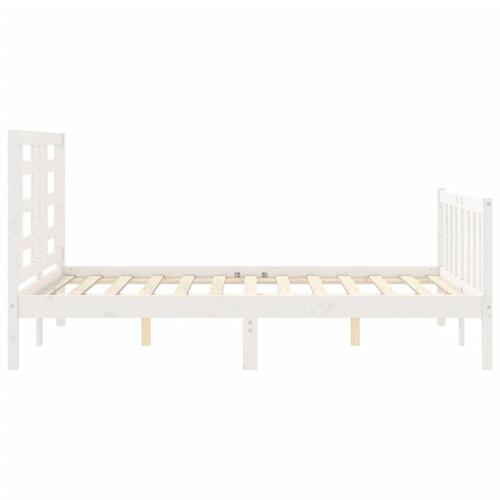 Sengeramme uden madras 140x190 cm massivt fyrretræ hvid