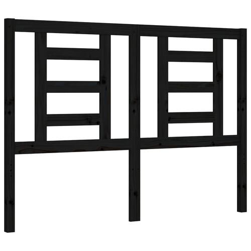 Sengeramme med sengegavl 140x190 cm massivt træ sort