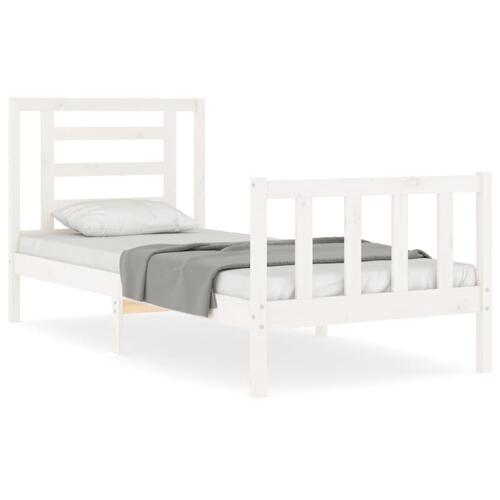 Sengeramme uden madras 90x200 cm massivt fyrretræ hvid