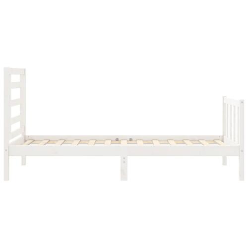 Sengeramme uden madras 90x200 cm massivt fyrretræ hvid