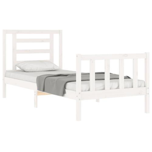Sengeramme uden madras 100x200 cm massivt fyrretræ hvid