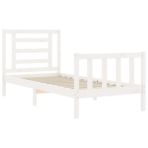 Sengeramme uden madras 100x200 cm massivt fyrretræ hvid