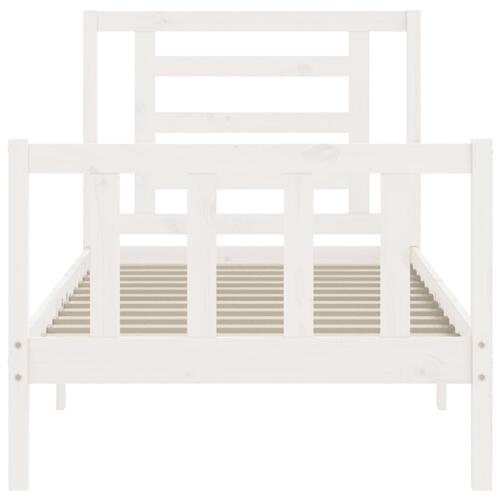 Sengeramme uden madras 100x200 cm massivt fyrretræ hvid