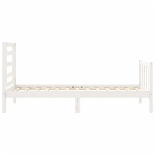 Sengeramme uden madras 100x200 cm massivt fyrretræ hvid