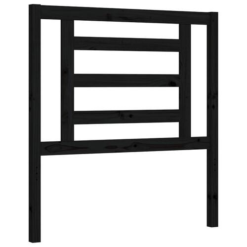 Sengeramme med sengegavl 100x200 cm massivt træ sort