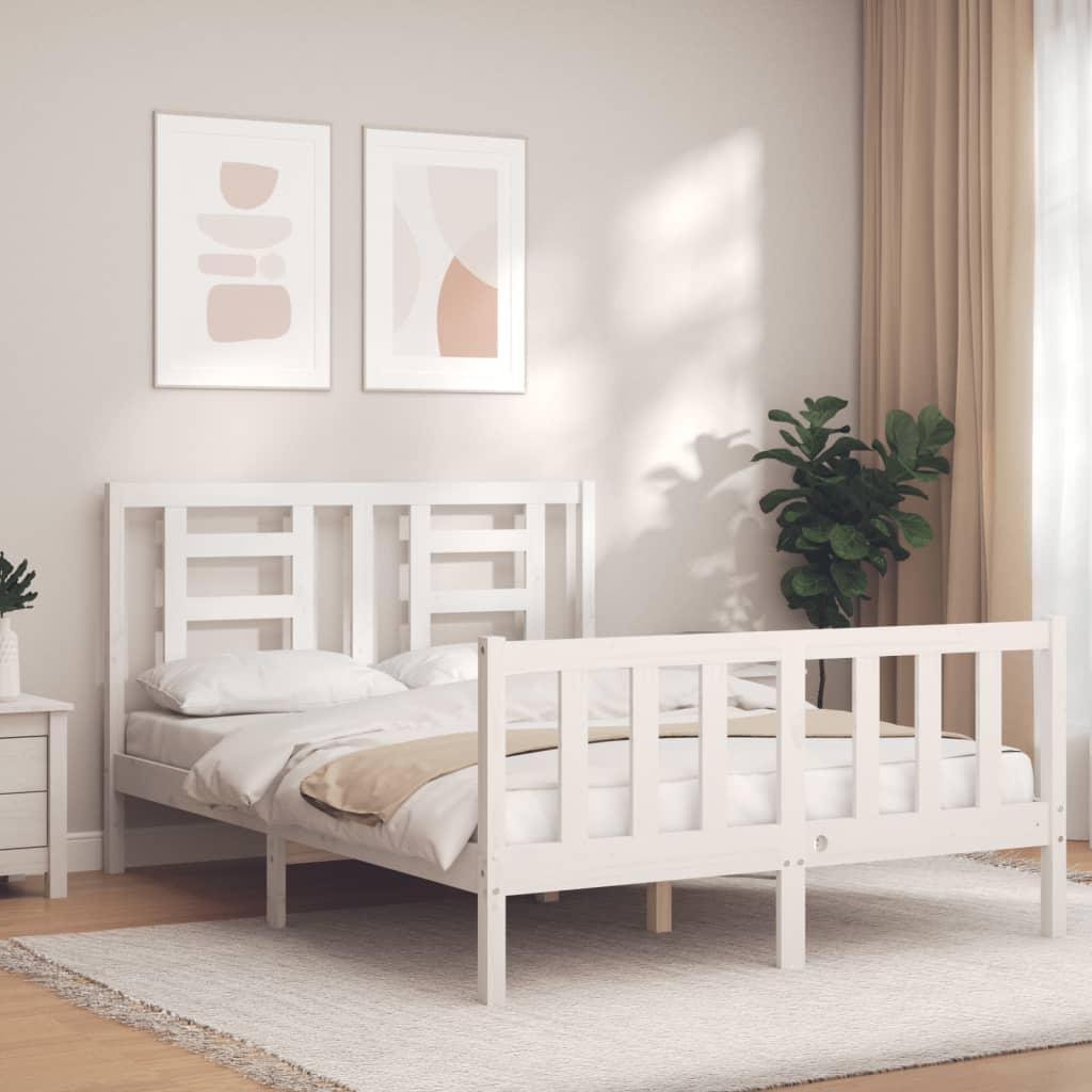 Sengeramme uden madras 120x200 cm massivt fyrretræ hvid