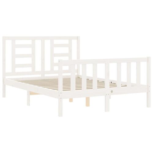 Sengeramme uden madras 120x200 cm massivt fyrretræ hvid