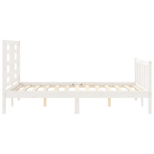 Sengeramme uden madras 120x200 cm massivt fyrretræ hvid