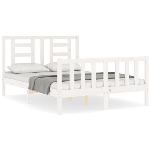 Sengeramme uden madras 140x200 cm massivt fyrretræ hvid