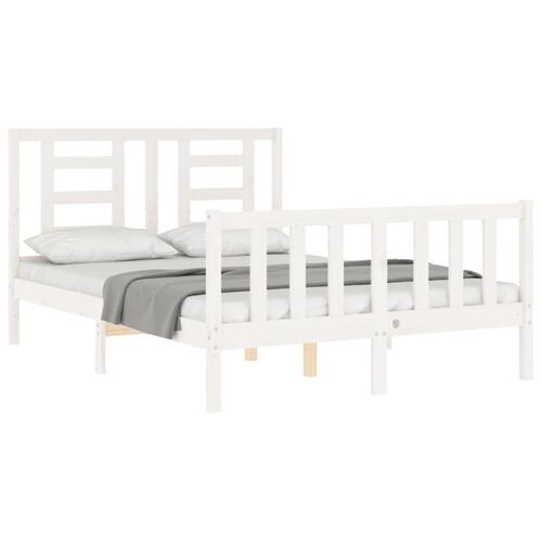 Sengeramme uden madras 140x200 cm massivt fyrretræ hvid