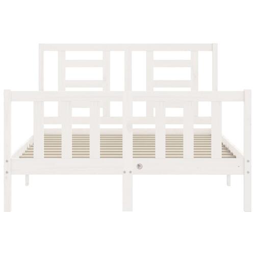 Sengeramme uden madras 140x200 cm massivt fyrretræ hvid