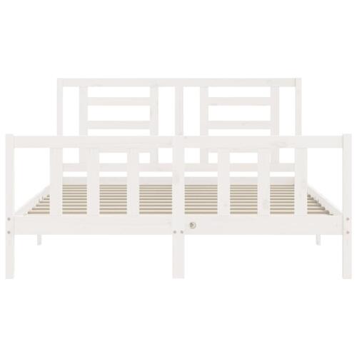 Sengeramme uden madras 160x200 cm massivt fyrretræ hvid