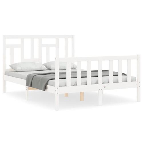 Sengeramme uden madras 140x190 cm massivt fyrretræ hvid