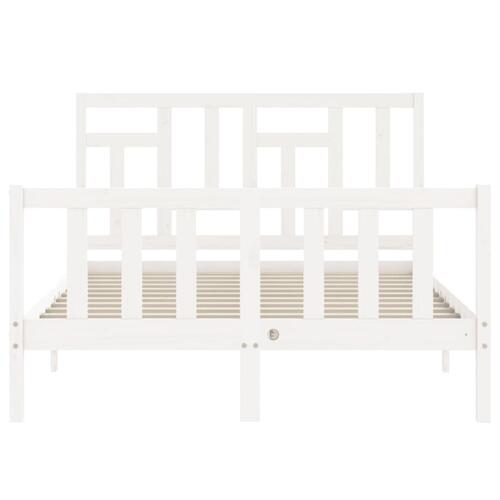 Sengeramme uden madras 140x190 cm massivt fyrretræ hvid