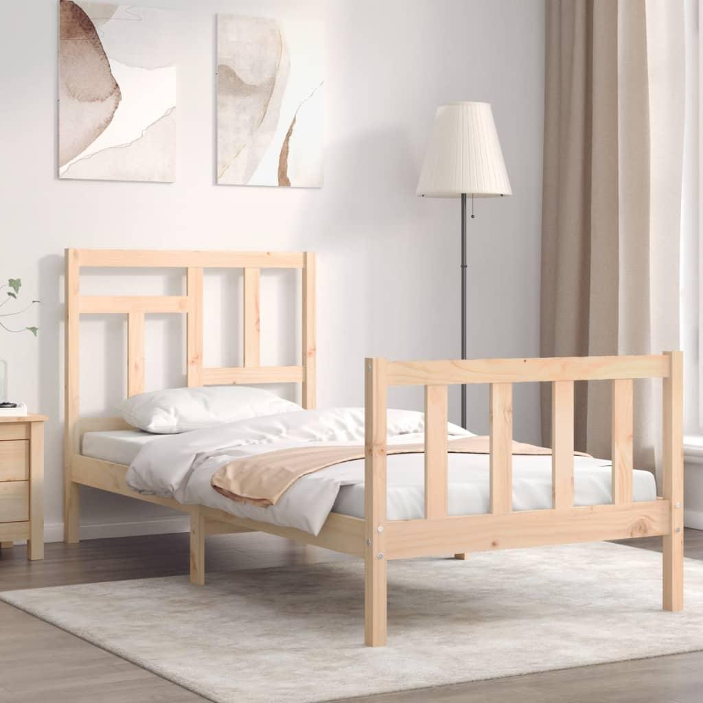 Sengeramme uden madras 90x200 cm massivt fyrretræ