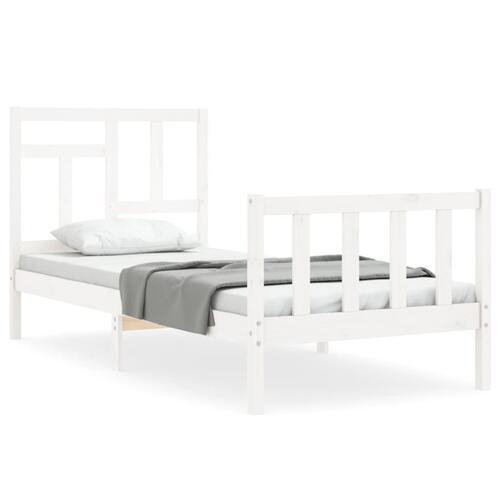 Sengeramme uden madras 90x200 cm massivt fyrretræ hvid