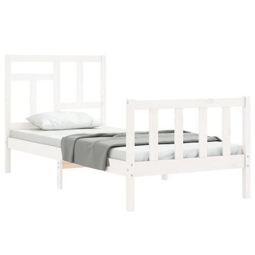Sengeramme uden madras 90x200 cm massivt fyrretræ hvid