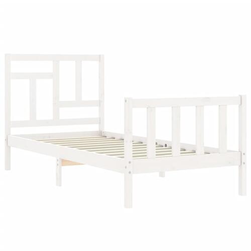 Sengeramme uden madras 90x200 cm massivt fyrretræ hvid