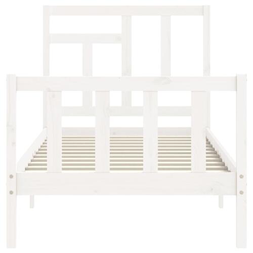 Sengeramme uden madras 90x200 cm massivt fyrretræ hvid