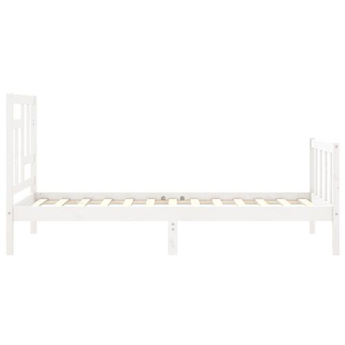 Sengeramme uden madras 90x200 cm massivt fyrretræ hvid