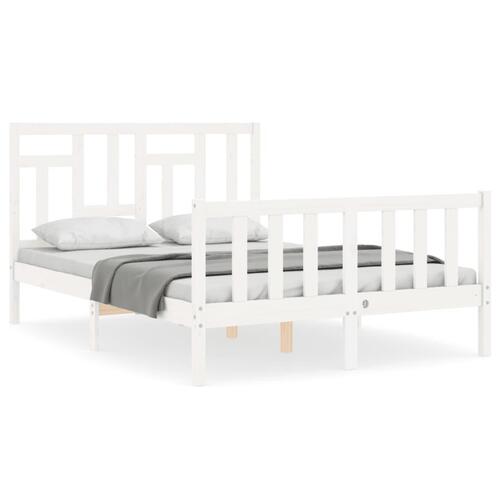 Sengeramme uden madras 120x200 cm massivt fyrretræ hvid