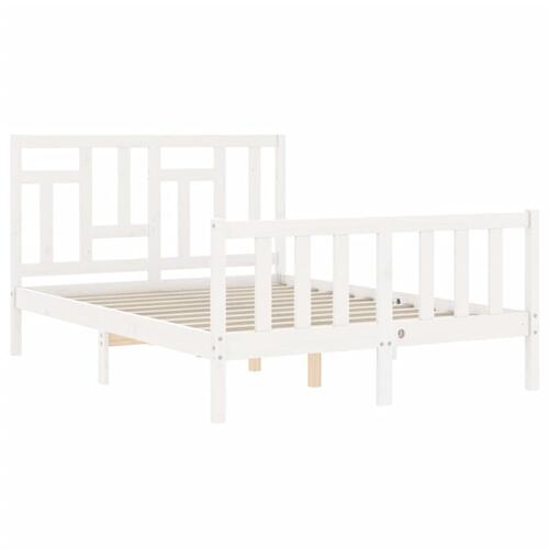 Sengeramme uden madras 120x200 cm massivt fyrretræ hvid