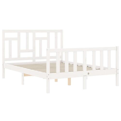 Sengeramme uden madras 140x200 cm massivt fyrretræ hvid