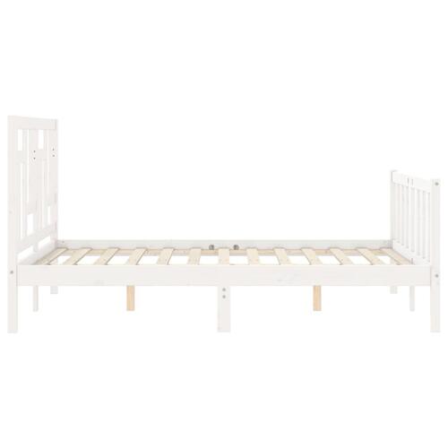 Sengeramme uden madras 140x200 cm massivt fyrretræ hvid
