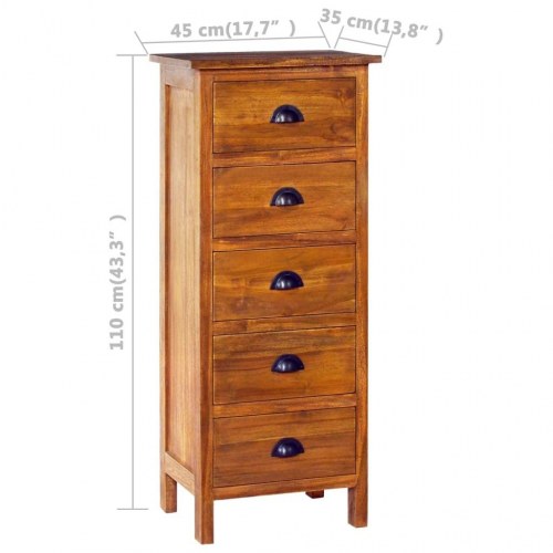 Skænk 45x35x110 cm massivt teaktræ