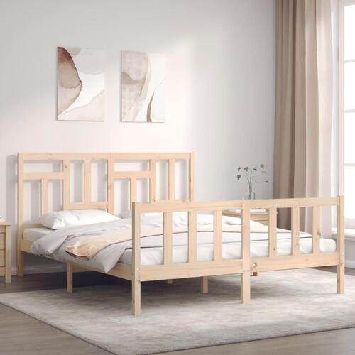 Sengeramme uden madras 160x200 cm massivt fyrretræ