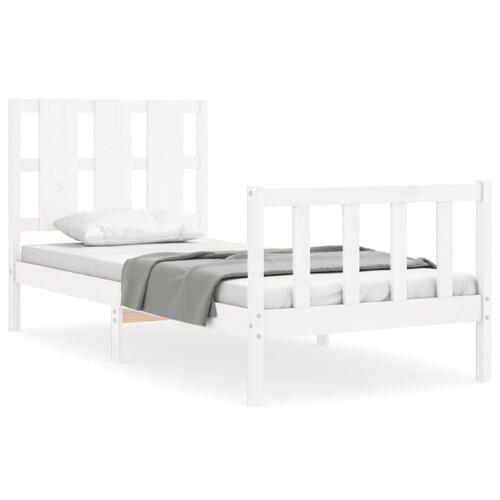 Sengeramme uden madras 90x200 cm massivt fyrretræ hvid