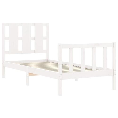 Sengeramme uden madras 90x200 cm massivt fyrretræ hvid