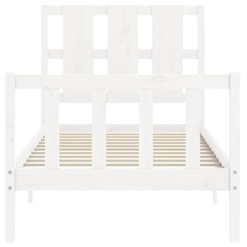 Sengeramme uden madras 90x200 cm massivt fyrretræ hvid