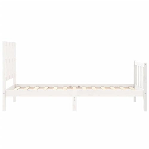 Sengeramme uden madras 90x200 cm massivt fyrretræ hvid