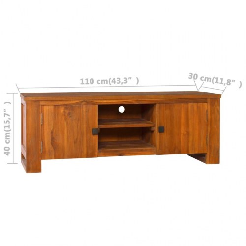 Tv-skab 110x30x40 cm massivt teaktræ
