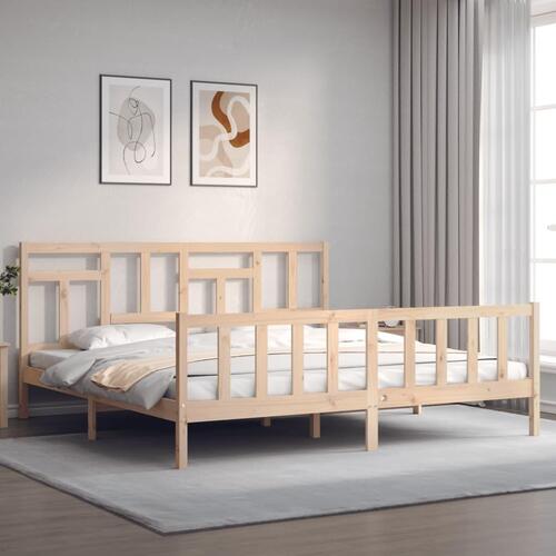 Sengeramme uden madras 200x200 cm massivt fyrretræ