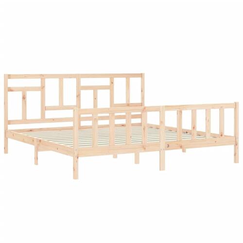 Sengeramme uden madras 200x200 cm massivt fyrretræ