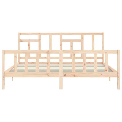 Sengeramme uden madras 200x200 cm massivt fyrretræ