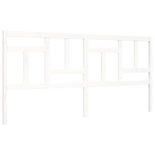 Sengeramme uden madras 200x200 cm massivt fyrretræ hvid