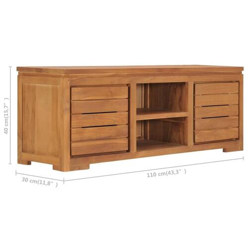 Tv-skab 110x30x40 cm massivt teaktræ