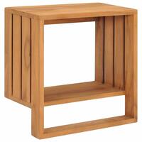 Vægmonteret håndklædeholder 35x20x35 cm massivt teaktræ