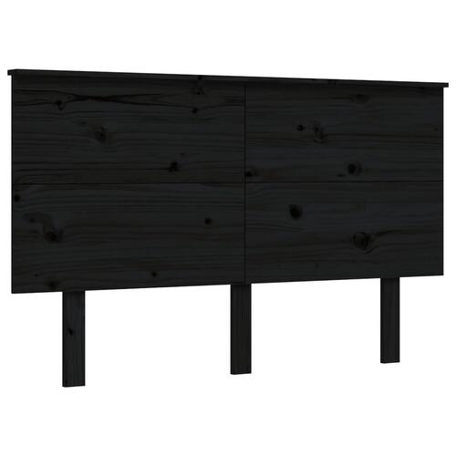 Sengeramme med sengegavl 140x190 cm massivt træ sort
