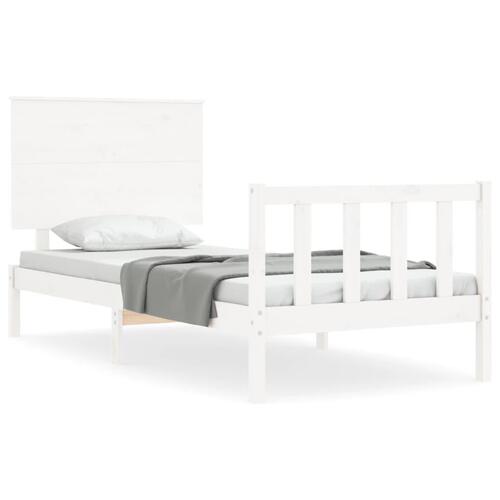 Sengeramme uden madras 90x200 cm massivt fyrretræ hvid