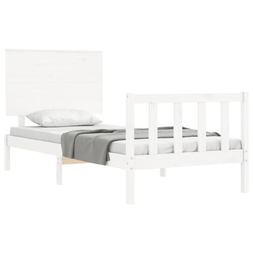 Sengeramme uden madras 90x200 cm massivt fyrretræ hvid