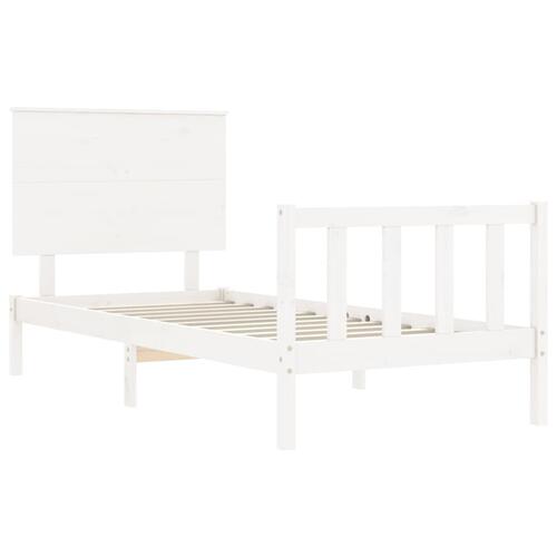 Sengeramme uden madras 90x200 cm massivt fyrretræ hvid