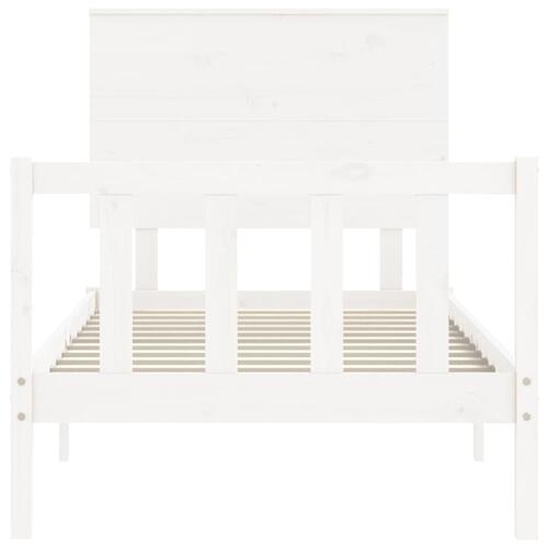 Sengeramme uden madras 90x200 cm massivt fyrretræ hvid