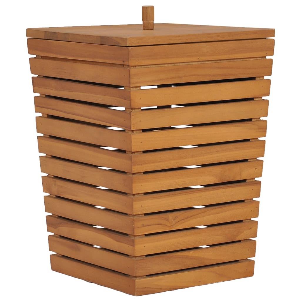 Vasketøjskurv 30x30x45 cm massivt teaktræ billede
